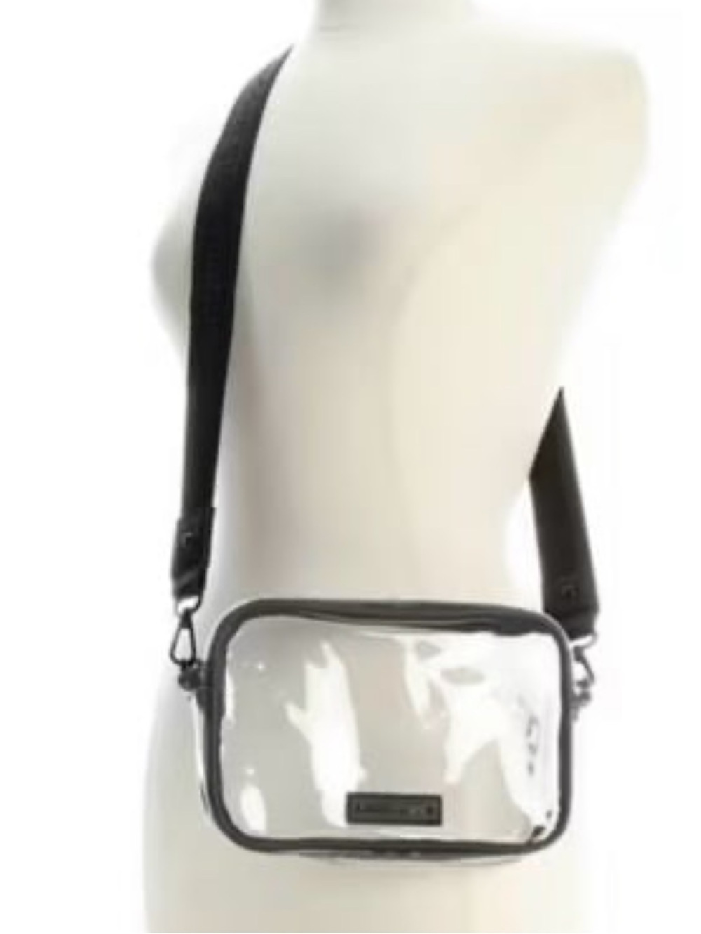 MADDEN GIRL CLEAR VINYL CAMERA CROSSBODY BAG